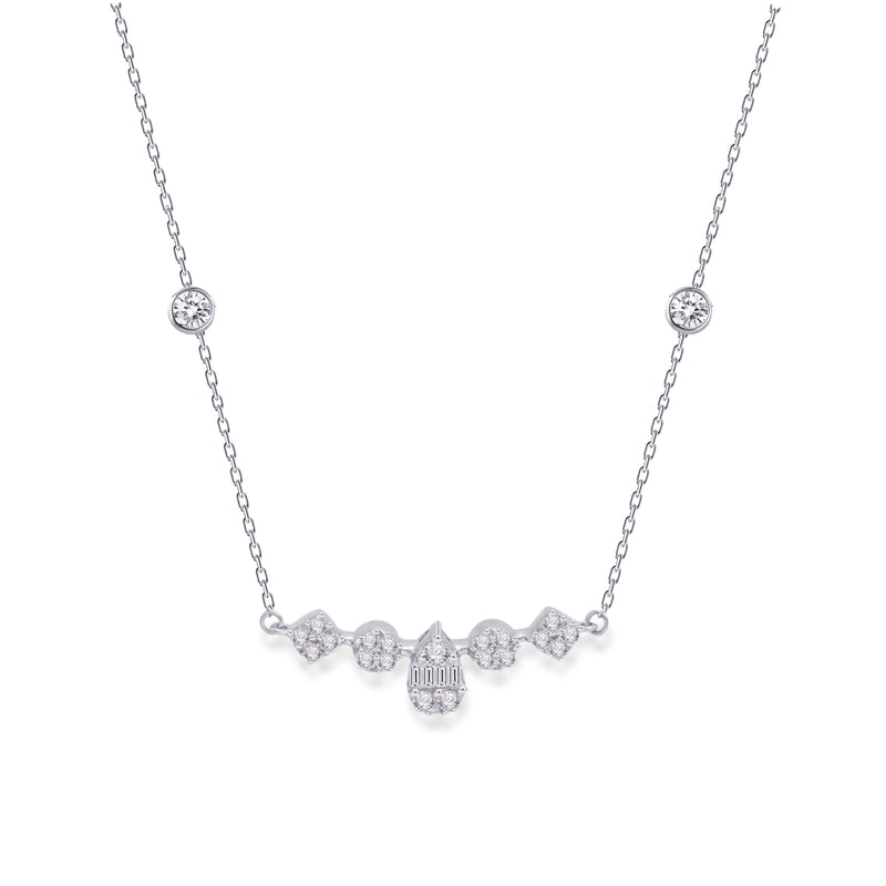 CLASSIC PEAR BAR DIAMOND NECKLACE