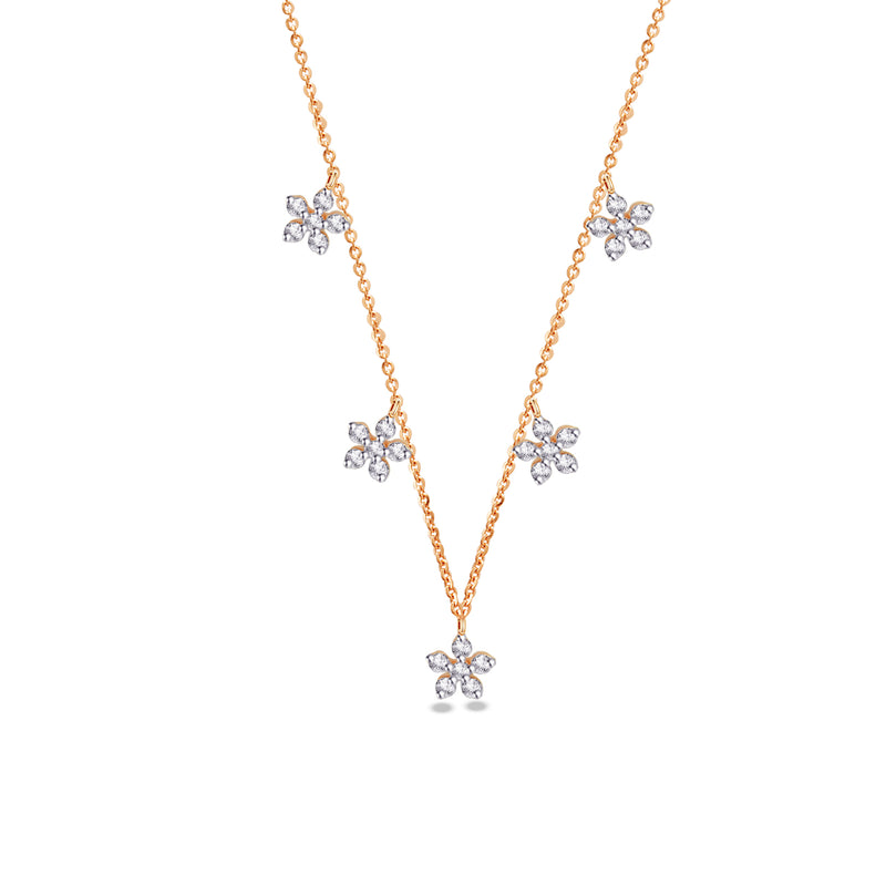 FANCY FLOWERS DIAMOND NECKLACE