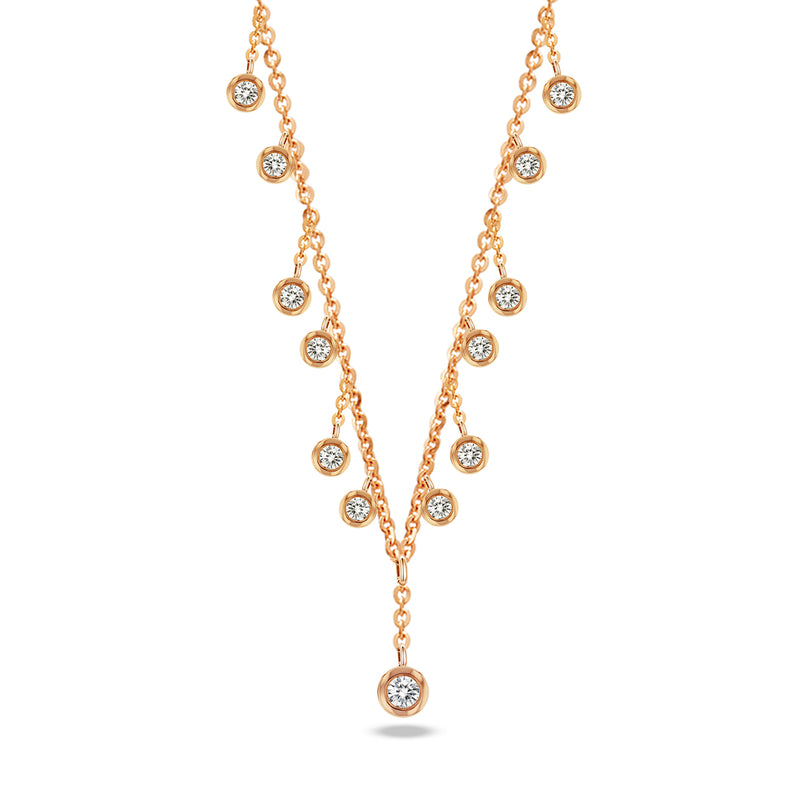 DANGLING ROUND STONES DIAMOND NECKLACE