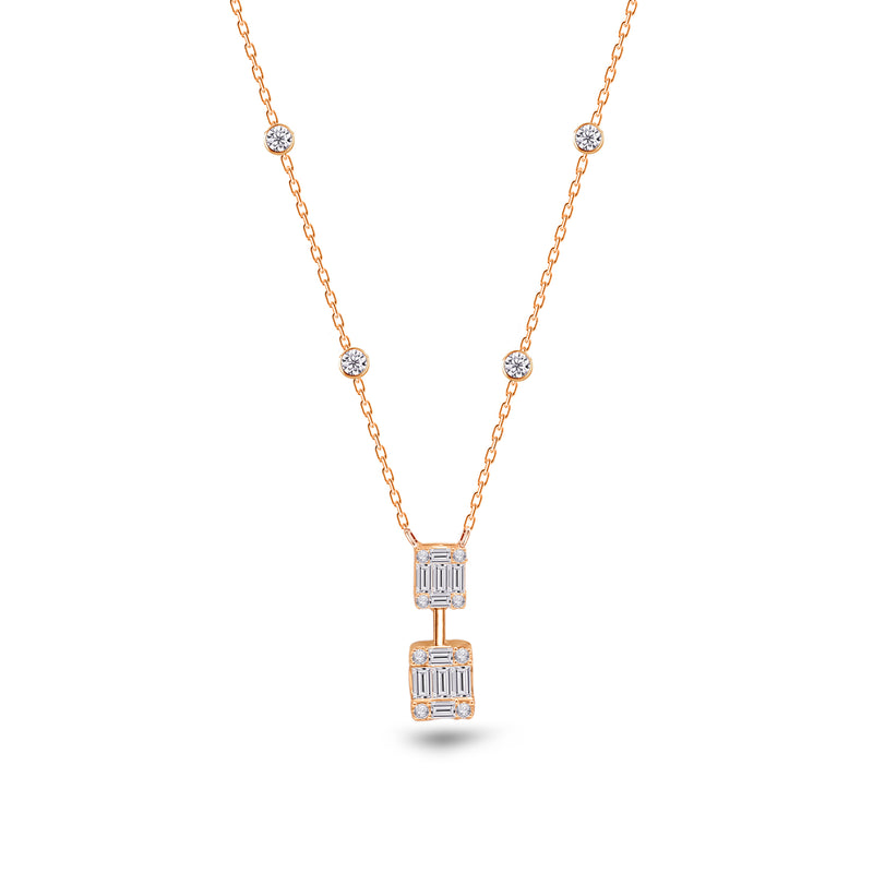 DUO-RECTANGLE DIAMOND NECKLACE