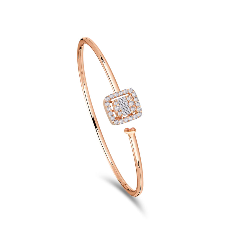 LOCKED SQUARE BANGLE DIAMOND BRACELET