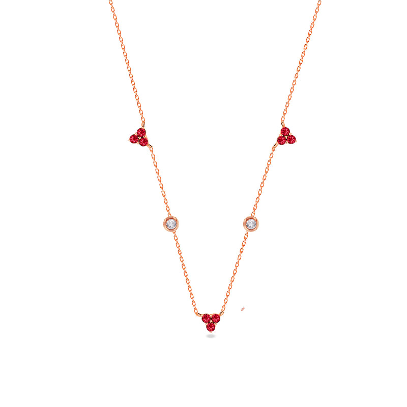 TRIO EMERALD STONED DIAMOND NECKLACE