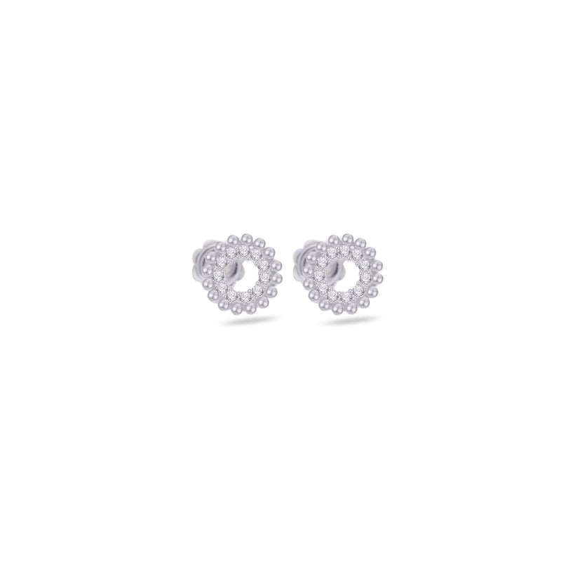 HOLLOW CIRCLE STUD DIAMOND EARRING