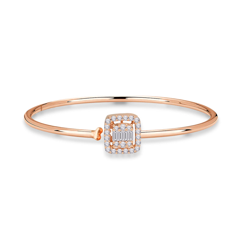 LOCKED SQUARE BANGLE DIAMOND BRACELET