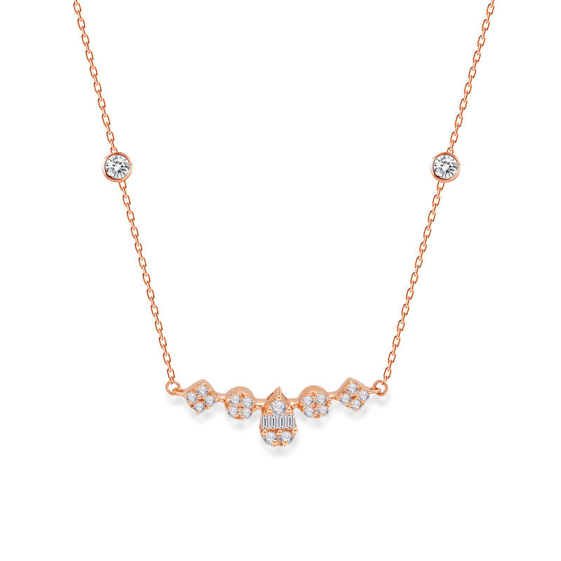 CLASSIC PEAR BAR DIAMOND NECKLACE