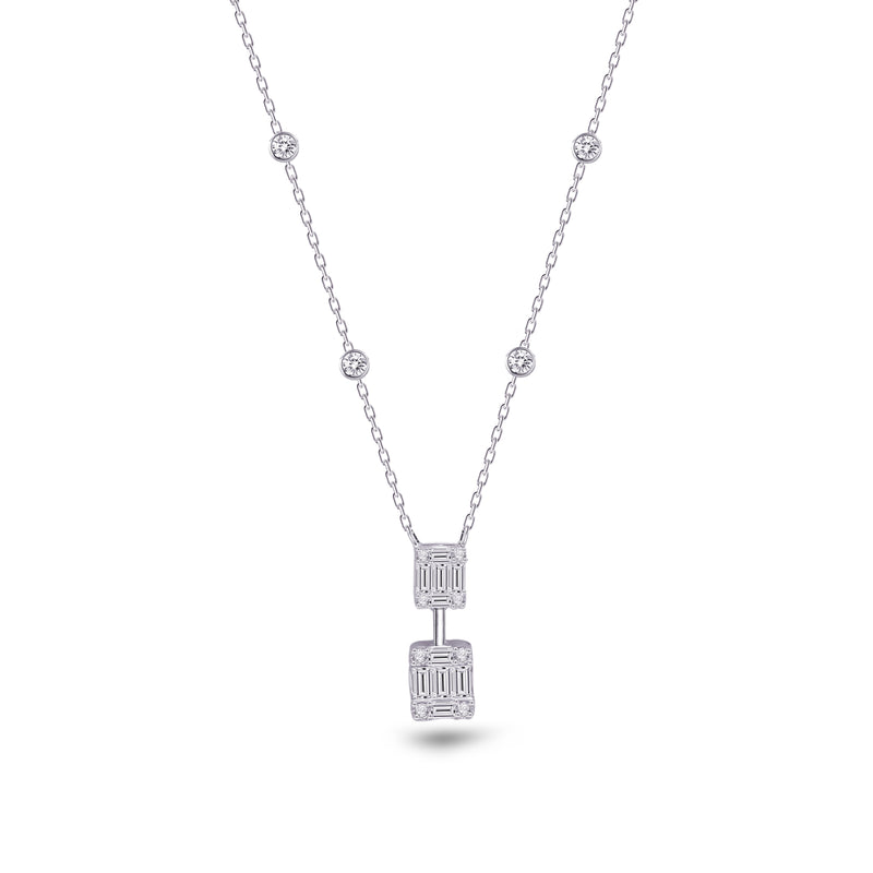 DUO-RECTANGLE DIAMOND NECKLACE