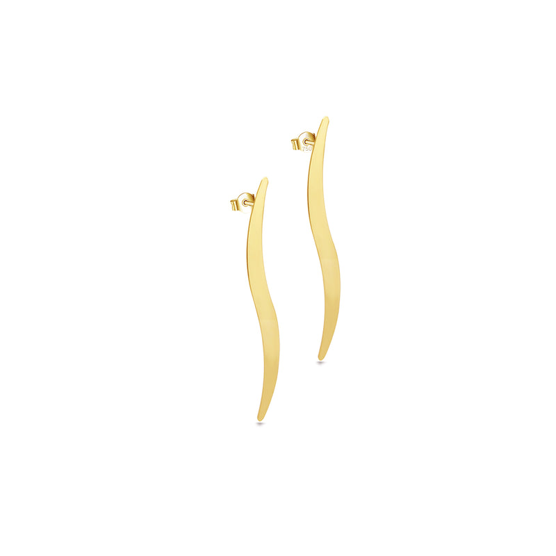WAVED STUD GOLD EARRING
