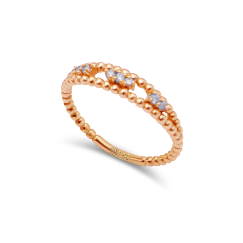 BEADED LINES DIAMOND RING