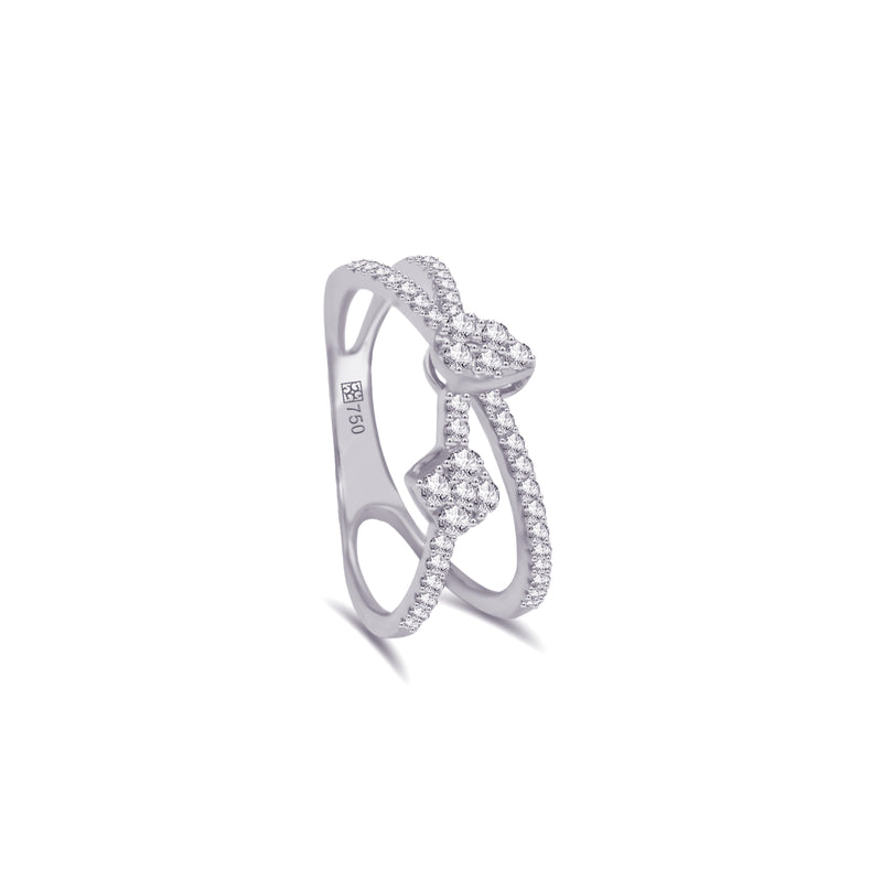 X-SHAPE DIAMOND RING