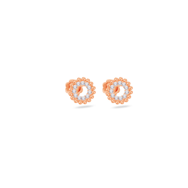 HOLLOW CIRCLE STUD DIAMOND EARRING