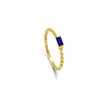 LITTLE BEADED RECTANGLE GOLD RING