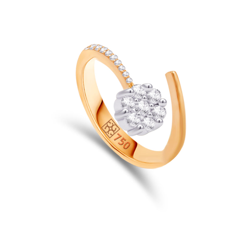 FLOWER CLUSTER OPEN DIAMOND RING