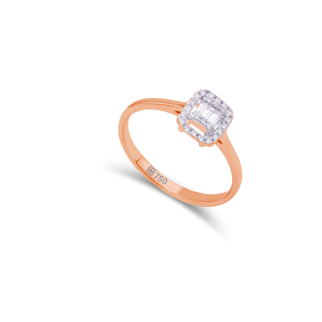 BAGUETTE STONED RADIANT DIAMOND RING