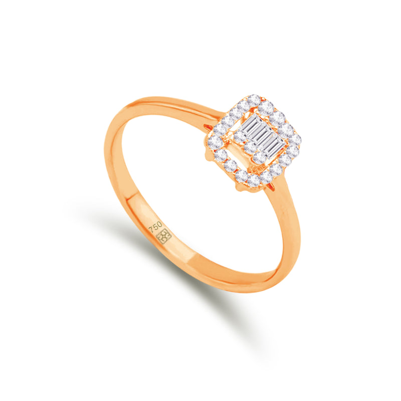 BAGUETTE STONED RADIANT DIAMOND RING