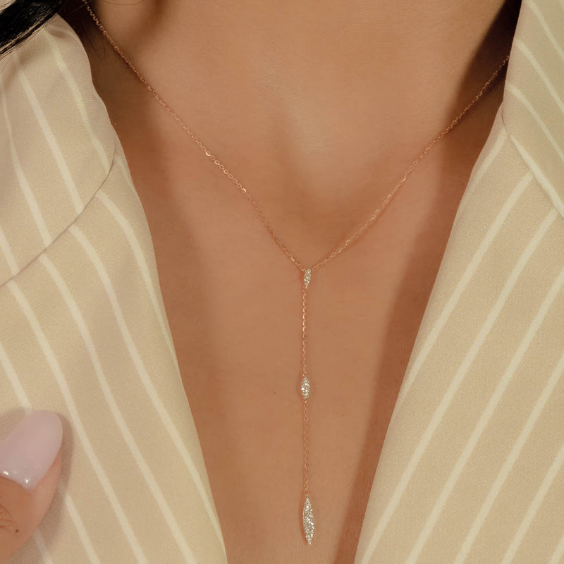 CLASSIC ROSE Y-SHAPE DIAMOND NECKLACE