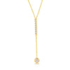 DANGLING CIRCLE Y-SHAPE DIAMOND NECKLACE