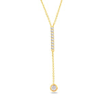 DANGLING CIRCLE Y-SHAPE DIAMOND NECKLACE