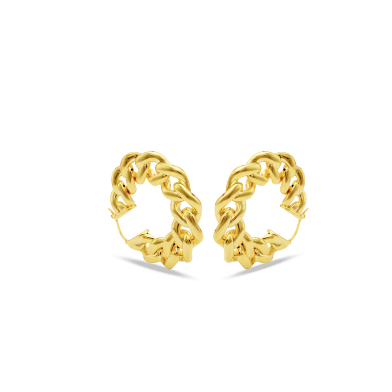 FLAT  GOURMET HOOP GOLD EARRING