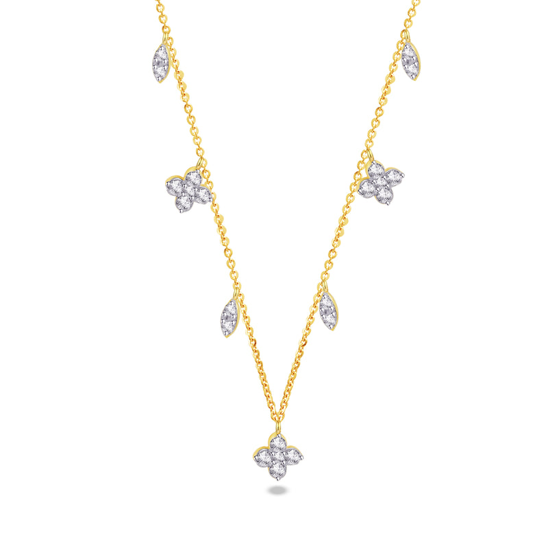 FOUR-CLOVE DROPS DIAMOND NECKLACE