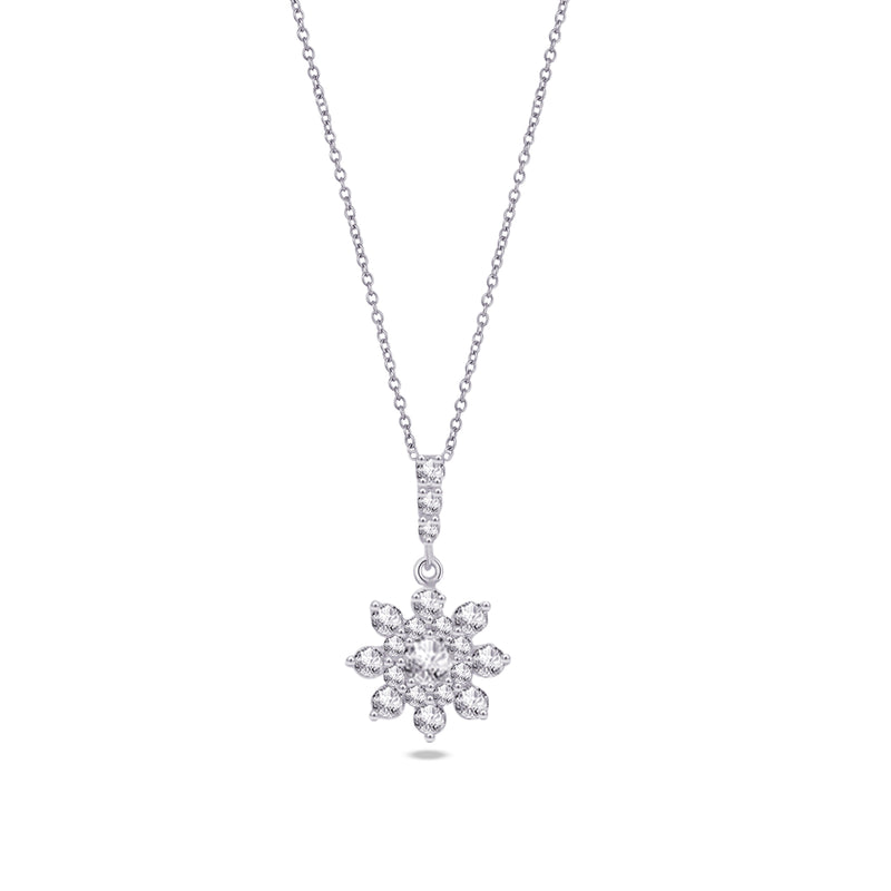 FLOWER PENDANT DIAMOND NECKLACE