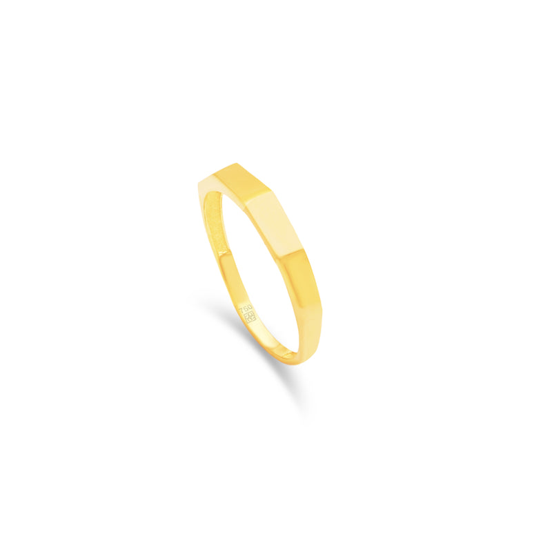 RHOMBUS BAND GOLD RING