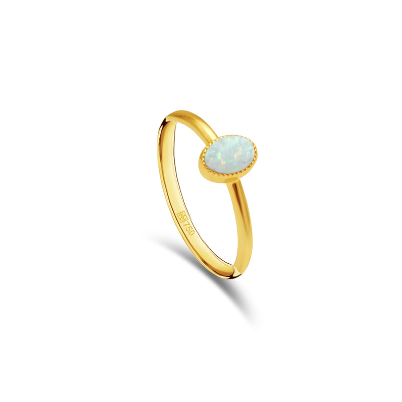 OPAL OVAL STONE GOLD RING