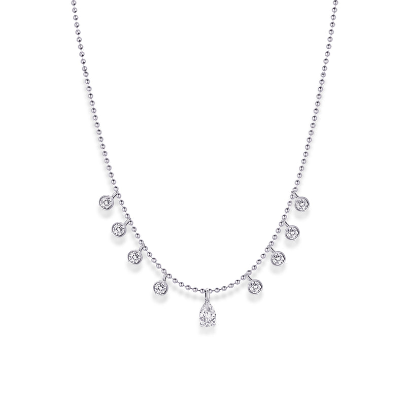 DROP BEADED DIAMOND NECKLACE