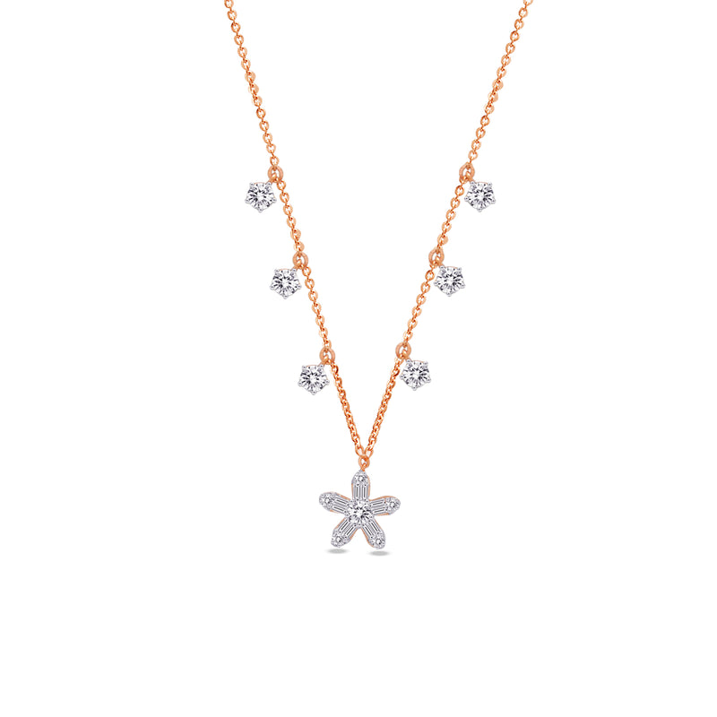 DROPPED FLOWER DIAMOND NECKLACE