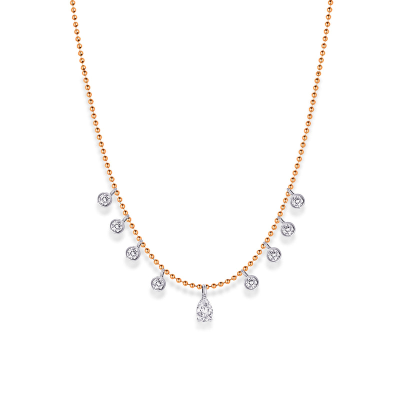 DROP BEADED DIAMOND NECKLACE