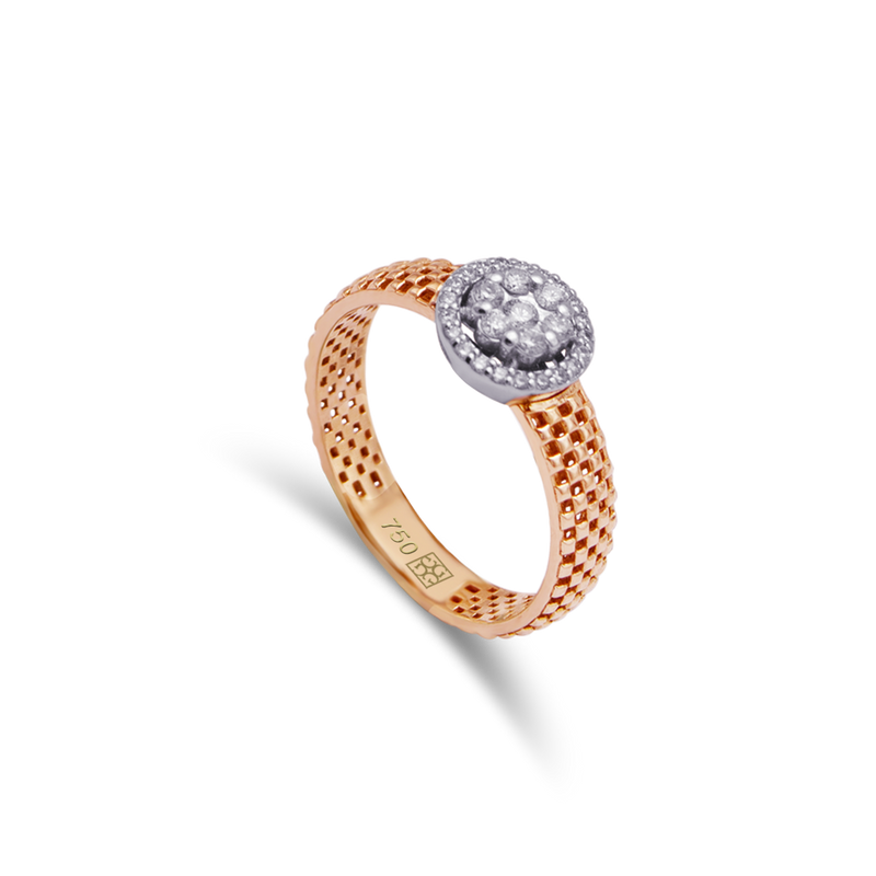 STRAP-SHAPED ROUND DIAMOND RING