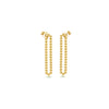 BEADED BAR STUD GOLD EARRING