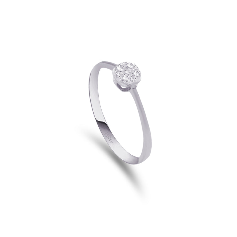 SQUARED SLIM BAND DIAMOND RING