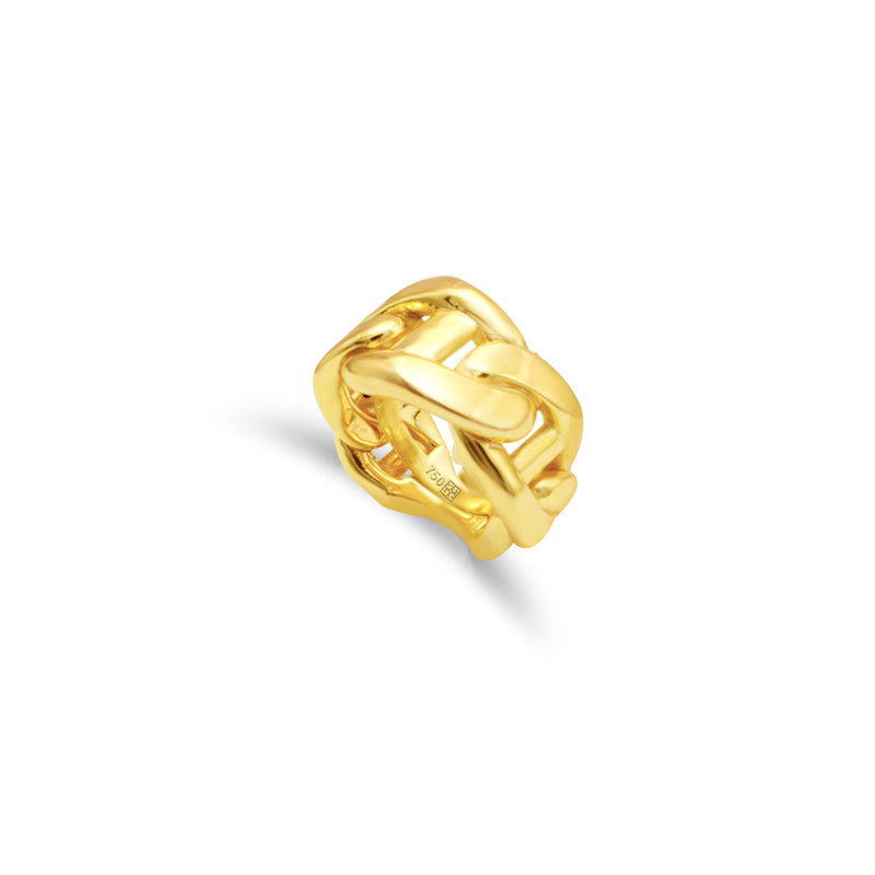 MARINER SHAPE LINKS GOLD RING