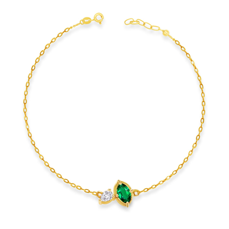 MODERN FRAMED PEAR DIAMOND BRACELET