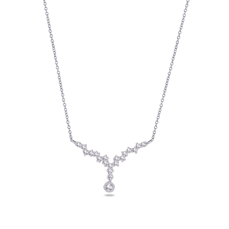 DROPPED V-SHAPE DIAMOND NECKLACE