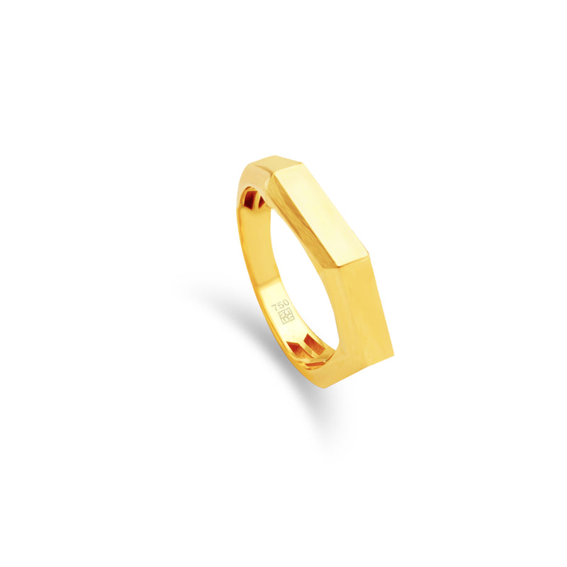 BOLD RHOMBUS BAND GOLD RING