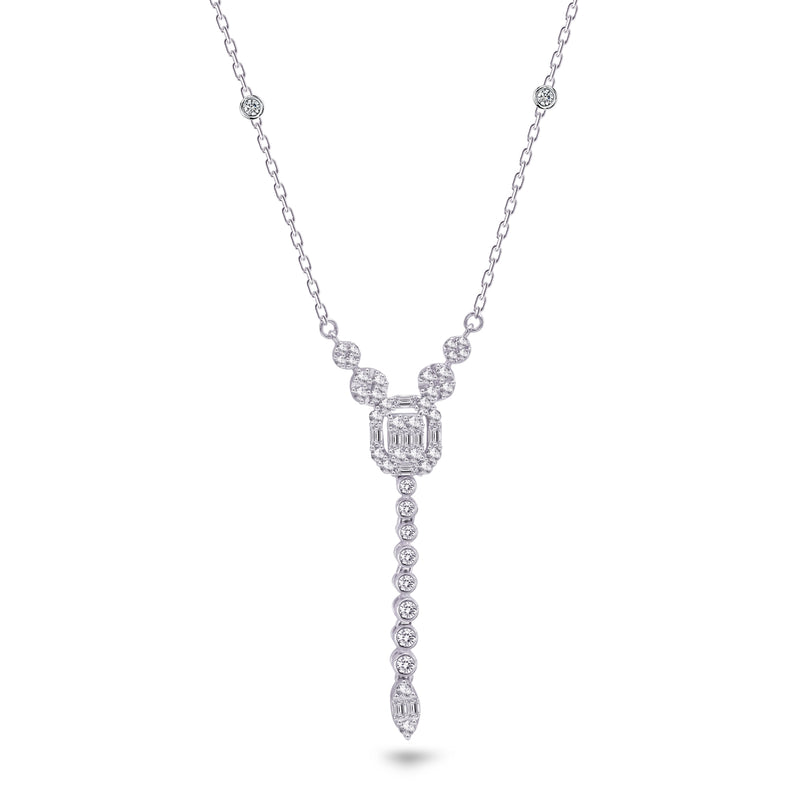 Y-SHAPED SQUARE DIAMOND NECKLACE