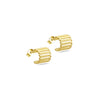 SPIRAL CURVED STUD GOLD EARRING