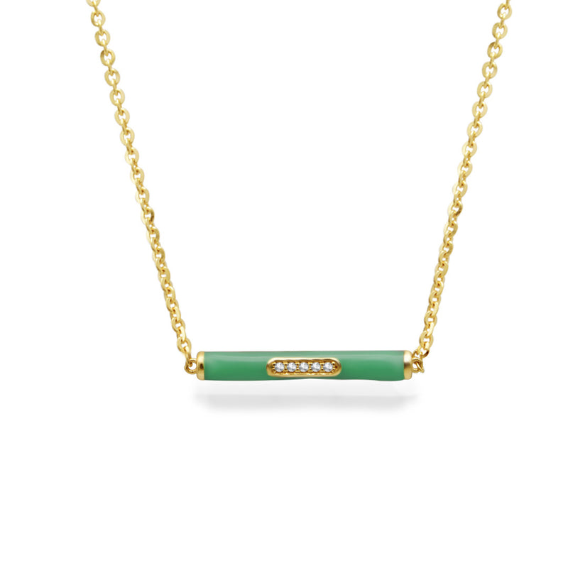 ENAMEL CYLINDER DIAMOND NECKLACE