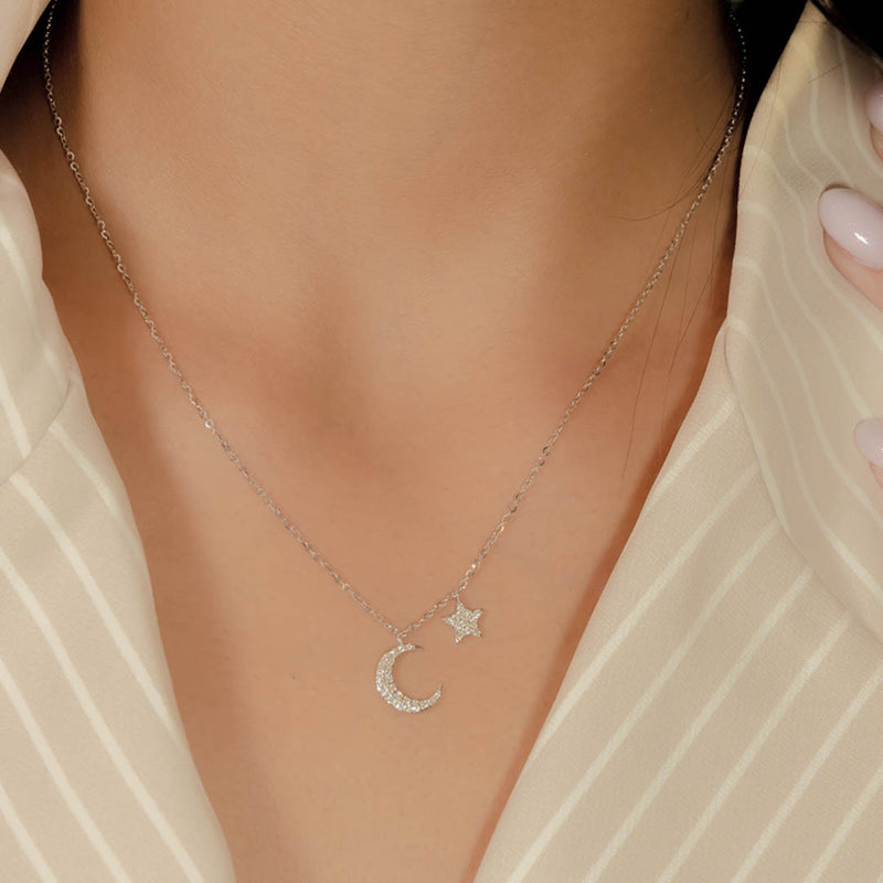 STAR MOON DIAMOND NECKLACE