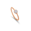 BEADED FRAMED CIRCLE DIAMOND RING