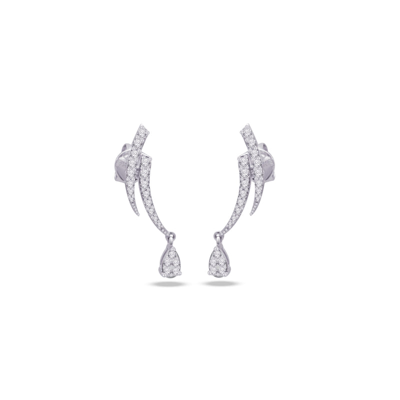 CLASSIC LINES STUD DIAMOND EARRING