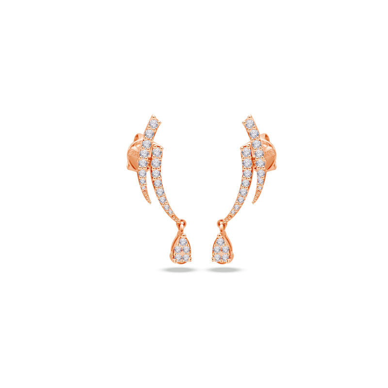 CLASSIC LINES STUD DIAMOND EARRING