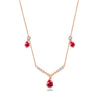 TRIO-RUBY DROPS DIAMOND NECKLACE
