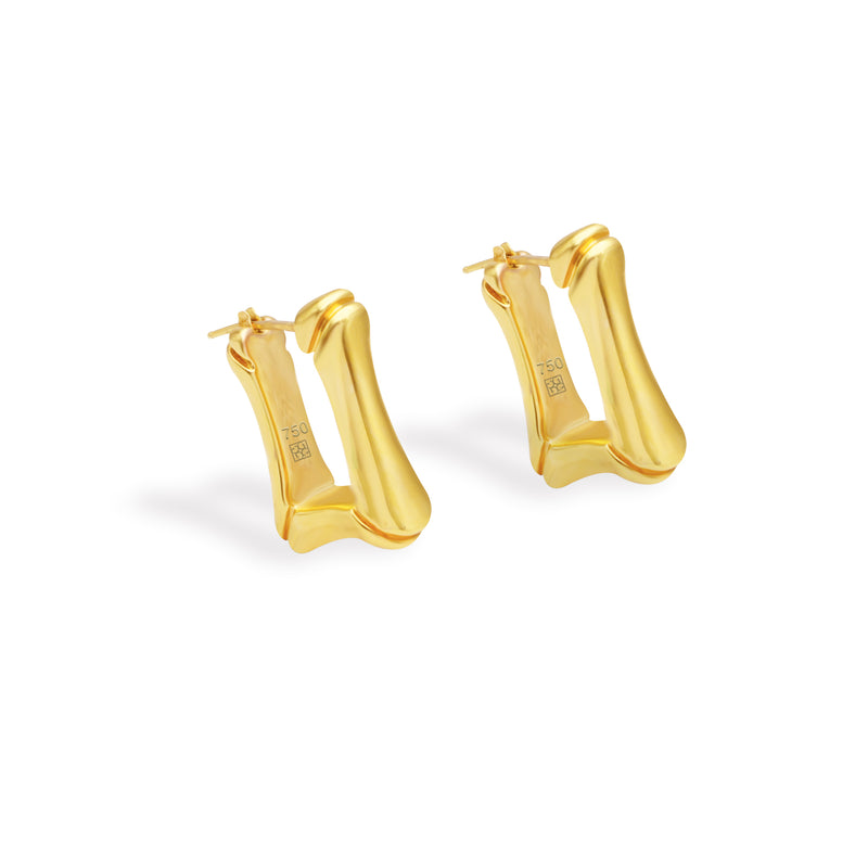 GLAM SQUARED HOOP GOLD EARRING