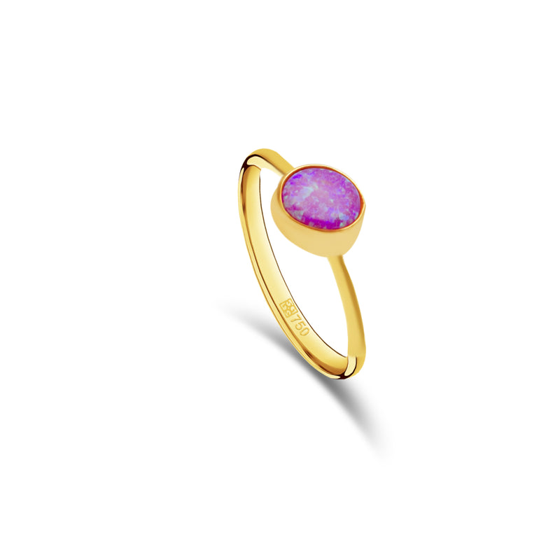 OPAL ROUND STONE GOLD RING