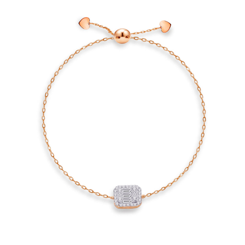 SUNNING STONED SQUARE DIAMOND BRACELET