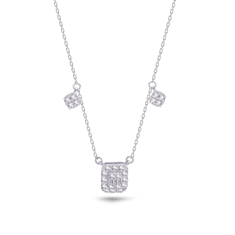 TRIO-SQUARE DIAMOND NECKLACE