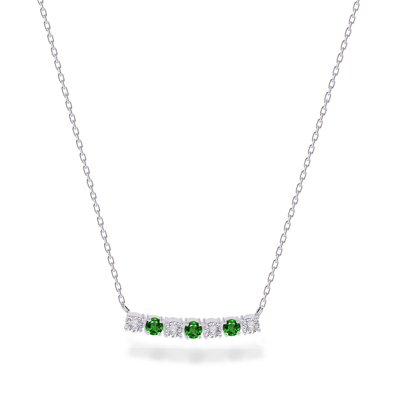 EMERALD BAR DIAMOND NECKLACE