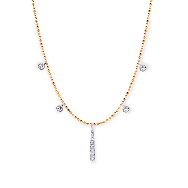 A UNIQUE BEADED BAR DIAMOND NECKLACE